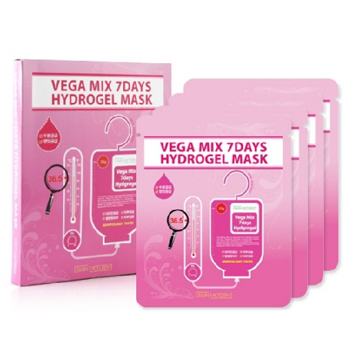 SKINFACTORY VEGA MIX HYDROGEL MASK 4EA - 1box | HYDROGEL, HYDROGEL MASK, GEL MASK, collagen, collagen mask