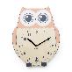 full image Rich Owl non-ticking Silent Wall Clock (peach)