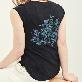 full image Back blue Flower Black(L) T-Shirts