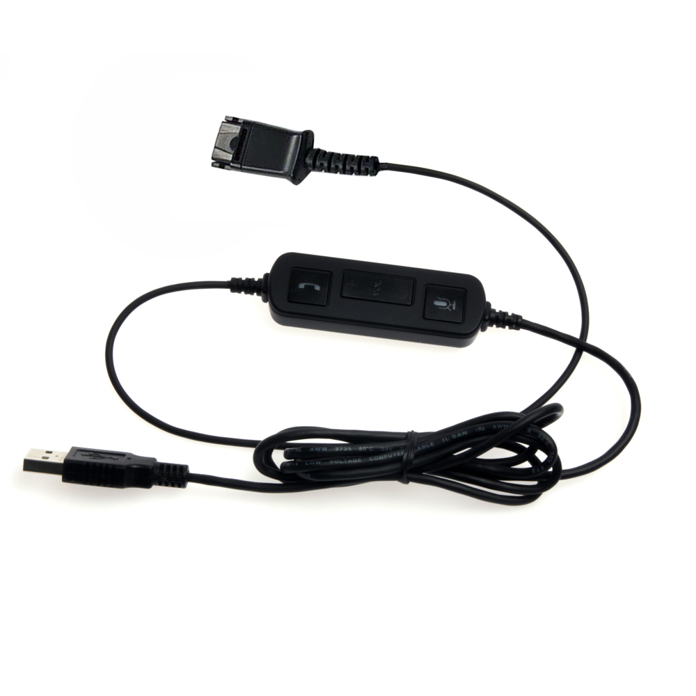 IPD IPH-165 Binaural NC Headset with USB Adapter cable to PC with Mute Switch and Volume controller