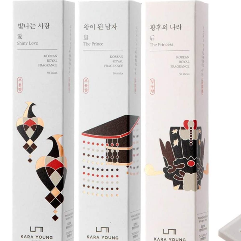 KARAYOUNG Korean Royal Fragrance Incense Sticks Air-Freshener Relaxing 3 Packs (40 Sticks Each)
