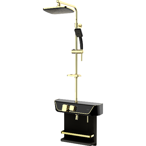 Shelf type rain shower faucet