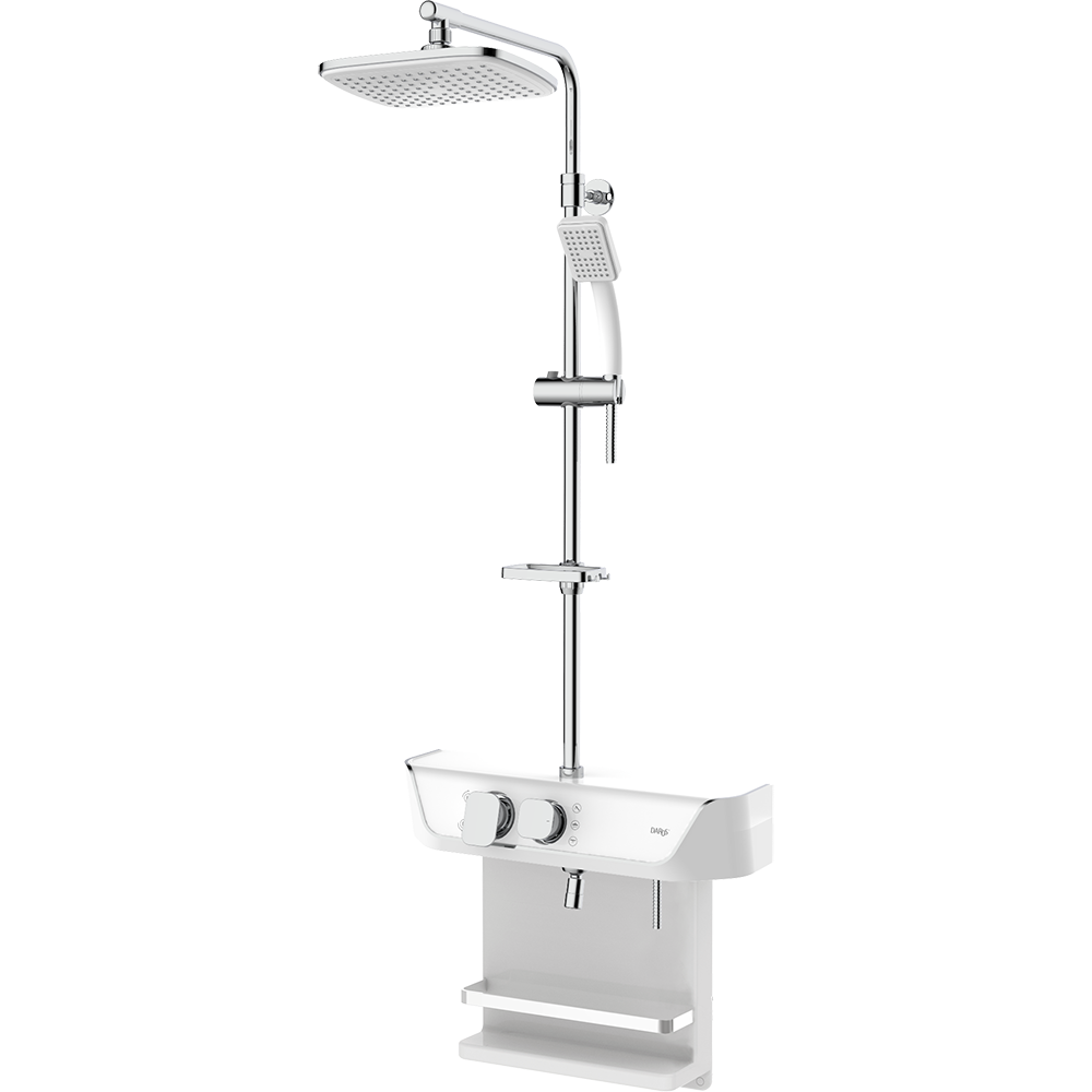 Shelf type rain shower faucet