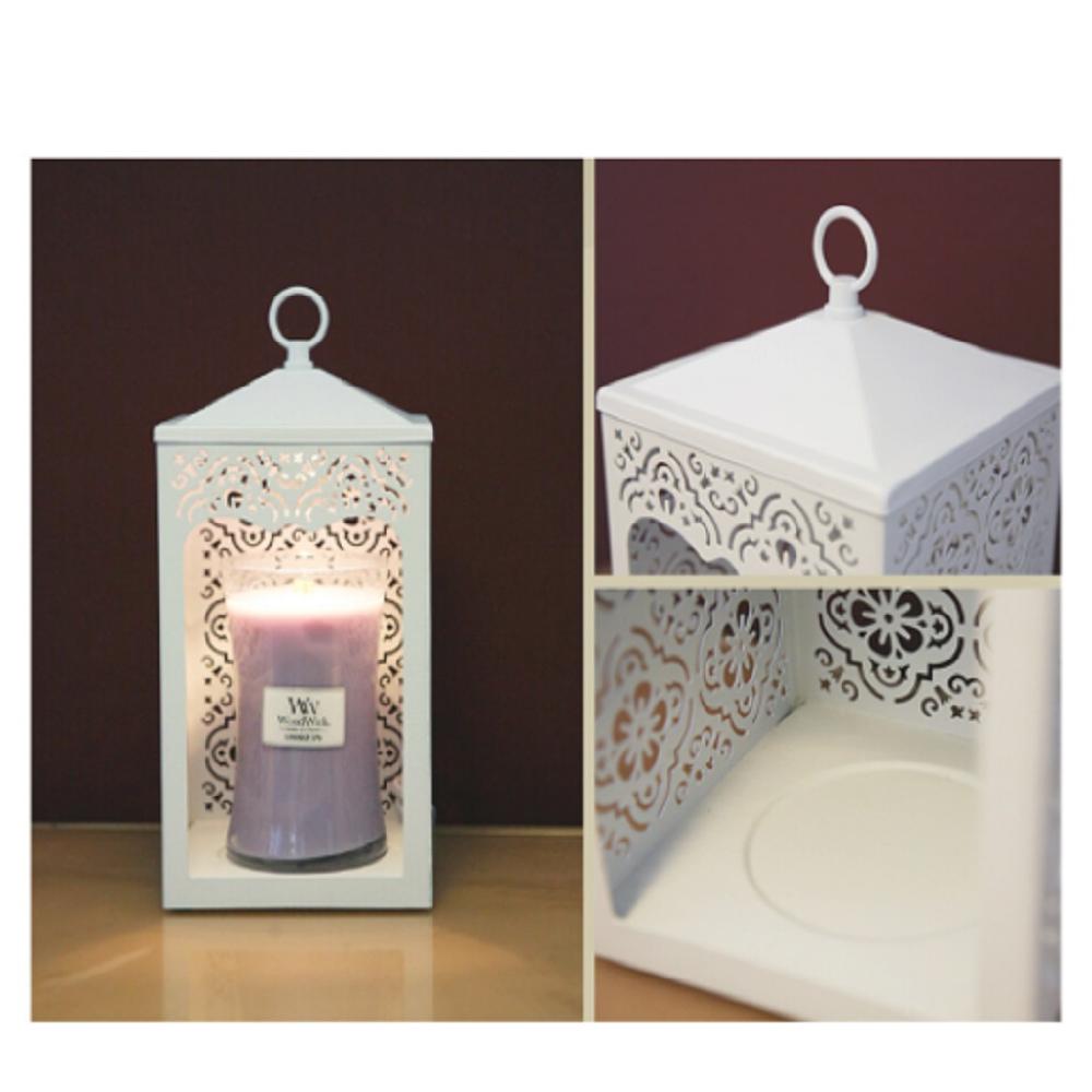 Aroma Candle Candle Lantern Lamp Candle Stand Candle Warmer (Scroll)/White Dial