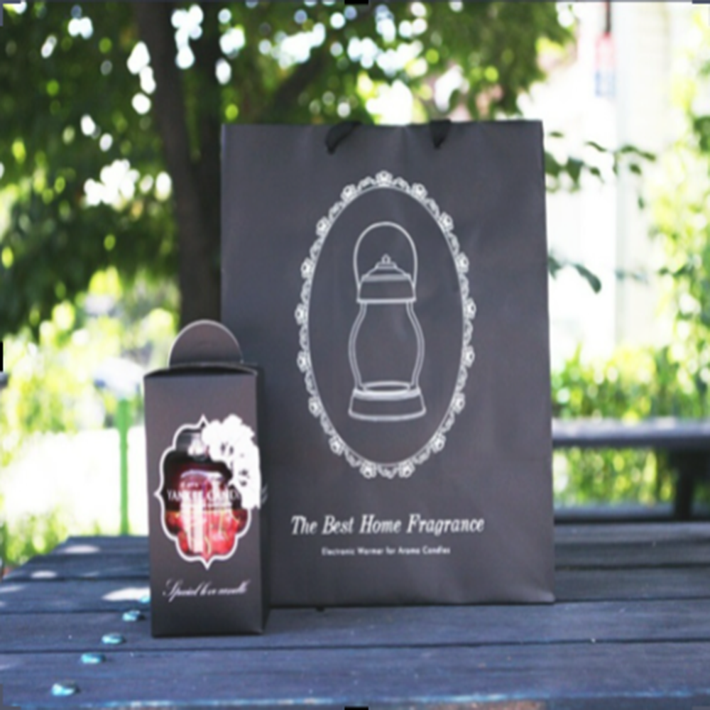 HyunPeople Aroma Candle Candle Lantern Lamp Candle Stand Candle Warmer (Mono) Wood white  timer