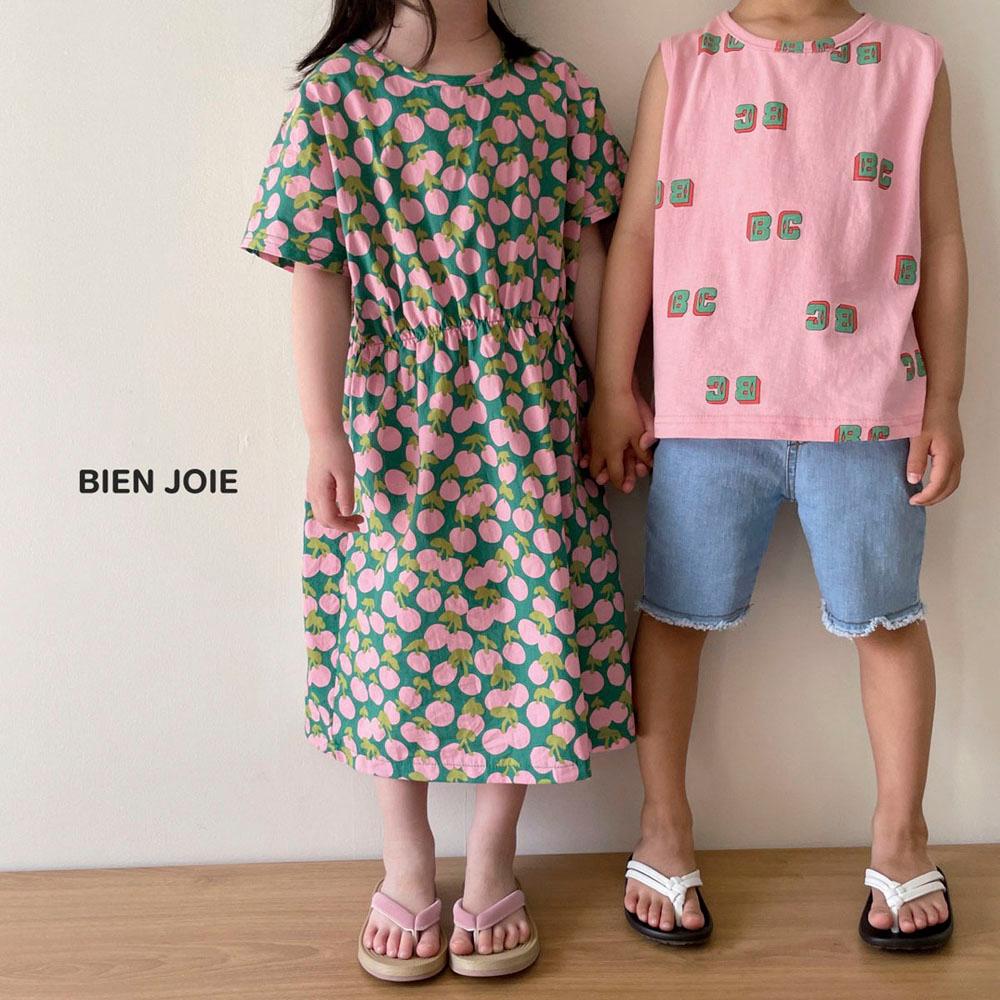 Fruit pattern long dress, Children's clothes, cotton