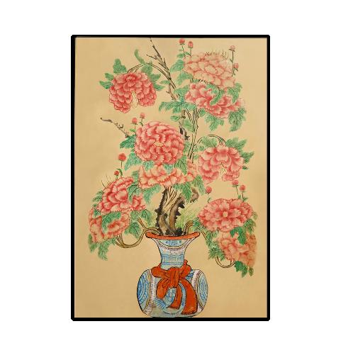 Korean Folk Art Frameless Art Print, minhwa drawing Korean art poster for home  decoration_'Morando'