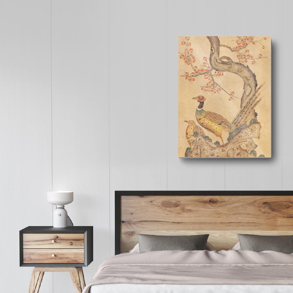 Korean Folk Art Frameless Art Print, minhwa drawing Korean art poster for home  decoration_'Whajodo'