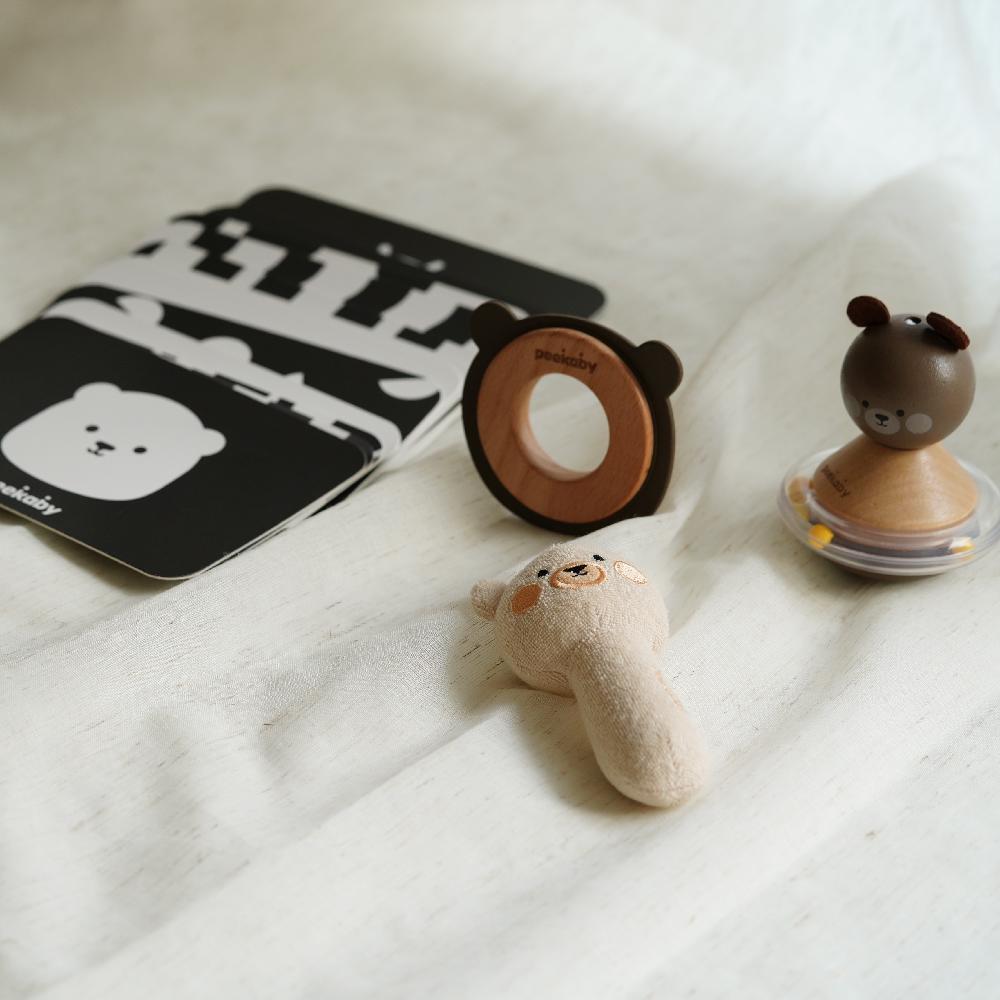 Peekaby The First Play Kit | Montessori-inspired Infant Toys | Wooden Toys | Birth Gift Set