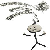 Shining People Funny Metal Neclace (1EA) - Titanium Steel, Cute Pendant, Frindship Jewelry, Minimal