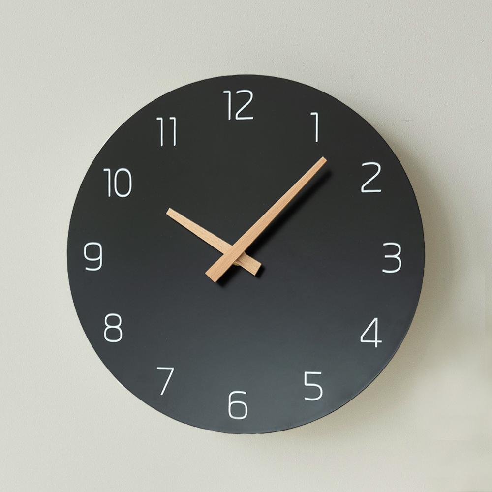 [100STORE] Silent Wall Clock - Simple - Mdf Wood - White - 30cm - 1pcs