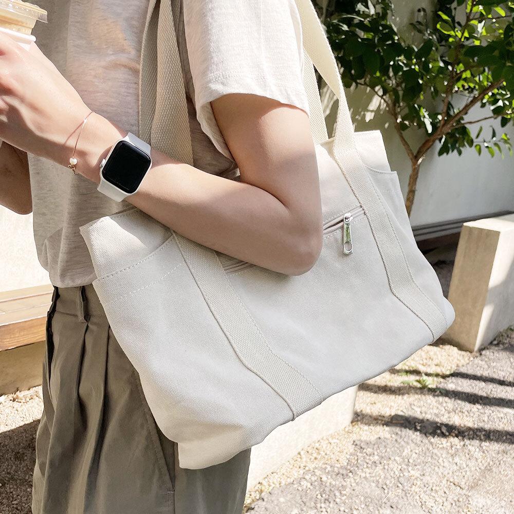 [SLF] Canvas shoulder bag beige - bag - canvas - beige - 36*27*12cm - 1ea