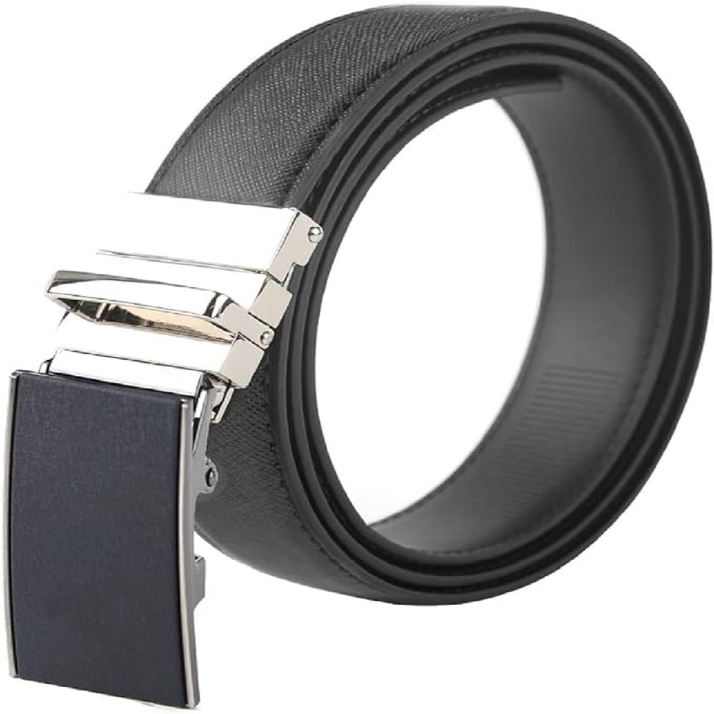 LineFit Men's Leather Belt_Casual Dress Classic Jean Adjustable Automatic Stretch Buckle S05 (Sizes