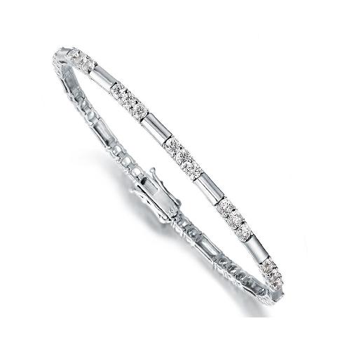 14K GOLD BRACELET SERT WITH CZ STONES