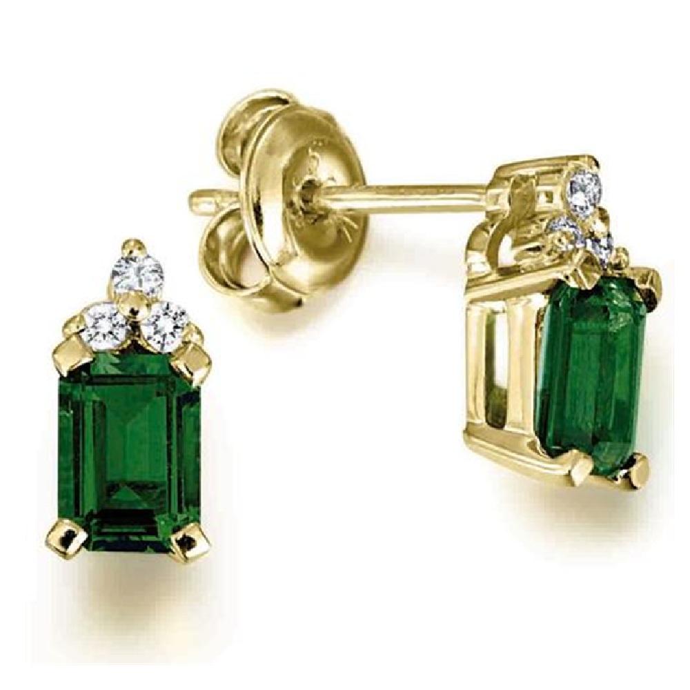 GOLD EARRING SET WITH SYNTHETIC STONES