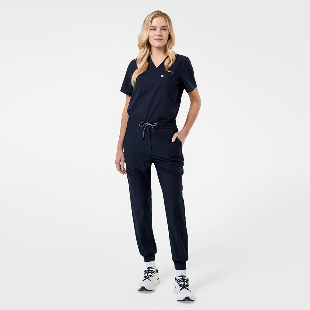 Women's-Single-Pocket-Scrub-Top-Eco-Navy